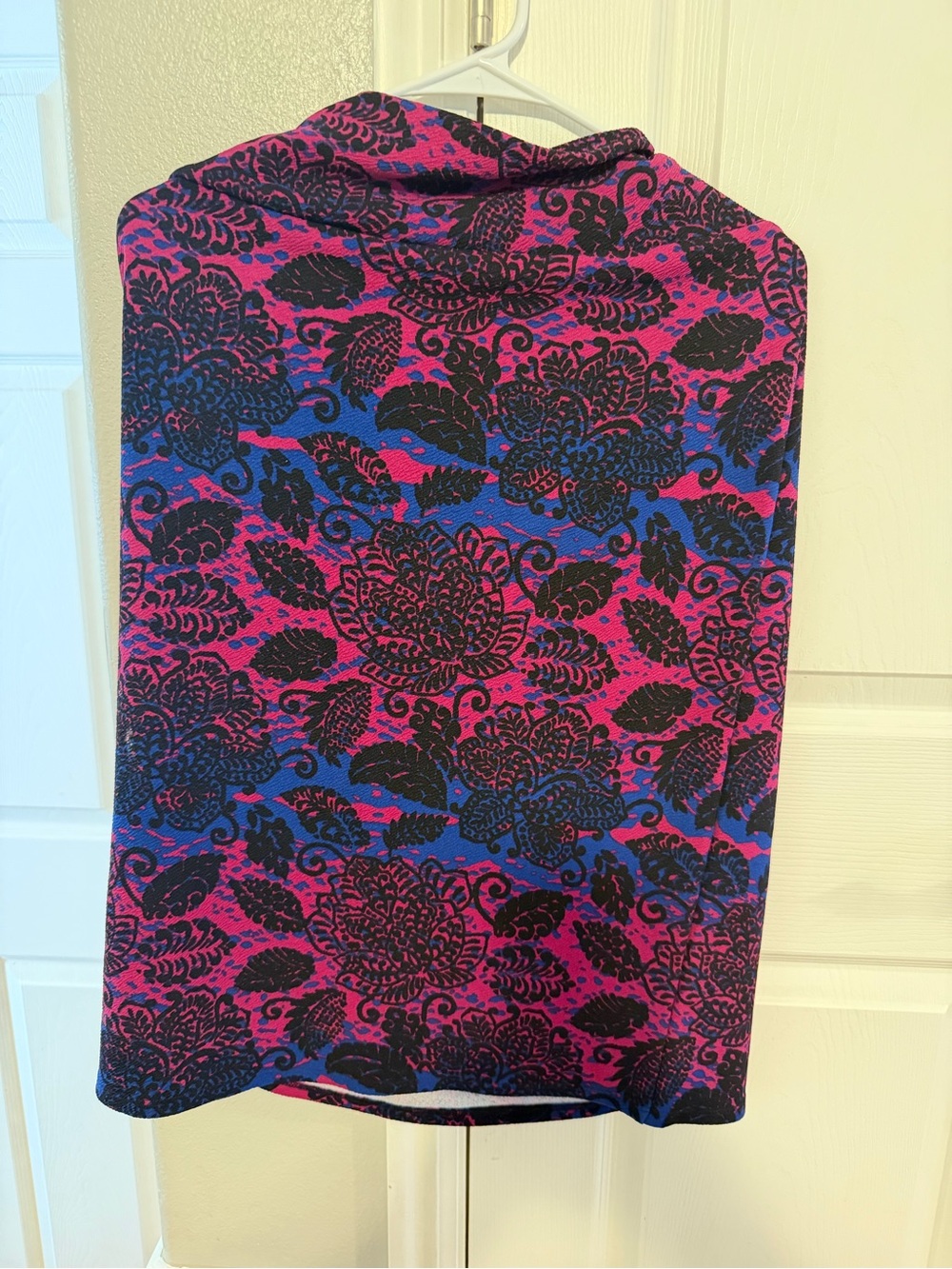 LuLaRoe Pink & Blue Patterned Knit Top